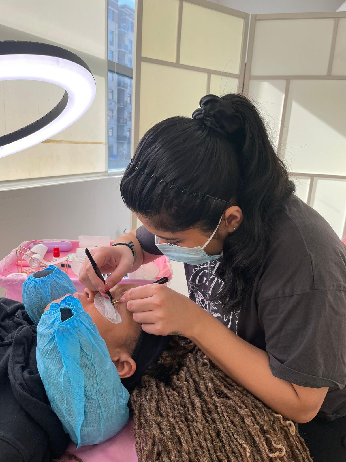 Lash lift treatment in the studio at Grace Beauty Studio