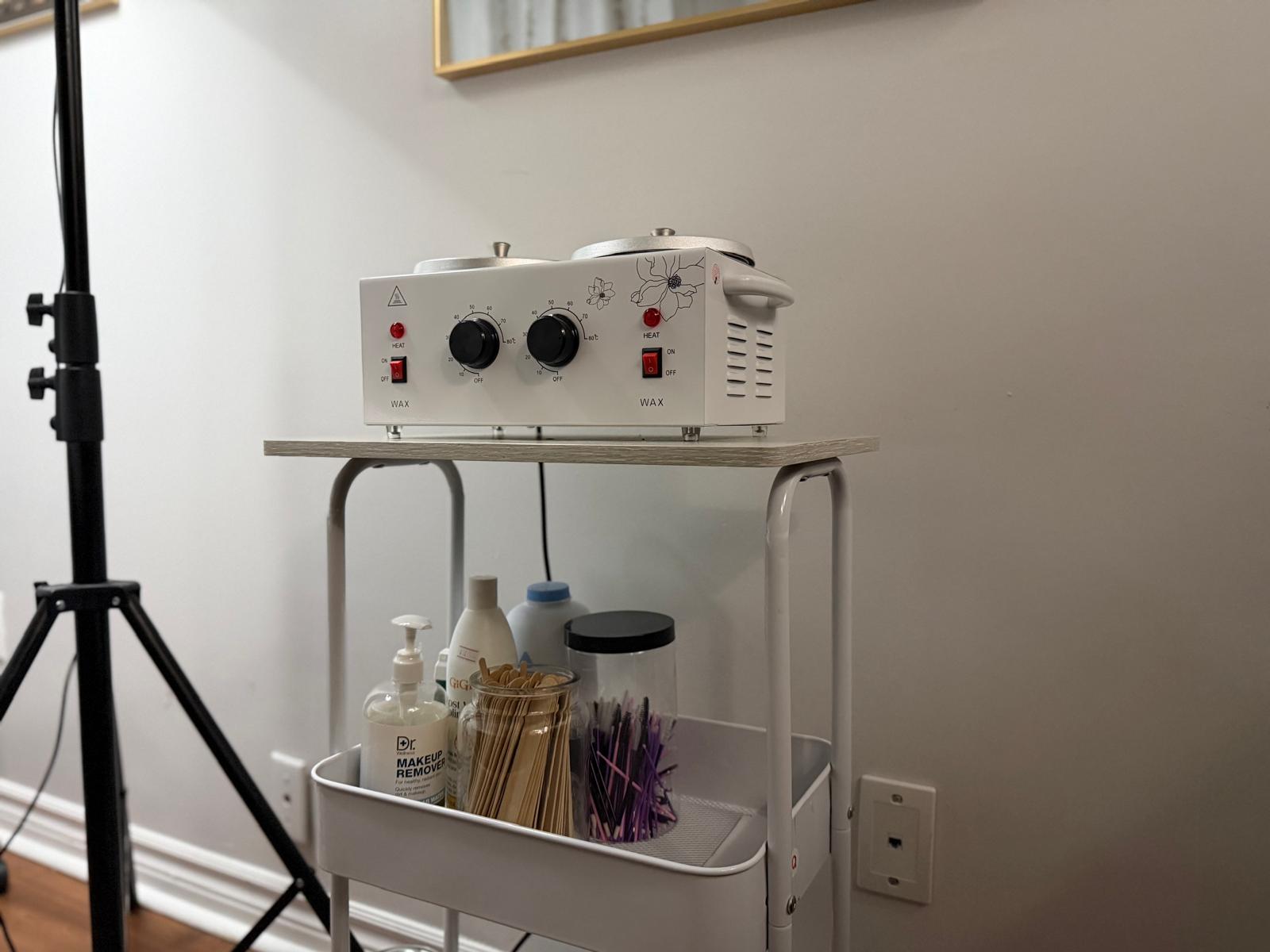 Professional waxing setup at Grace Beauty Studio